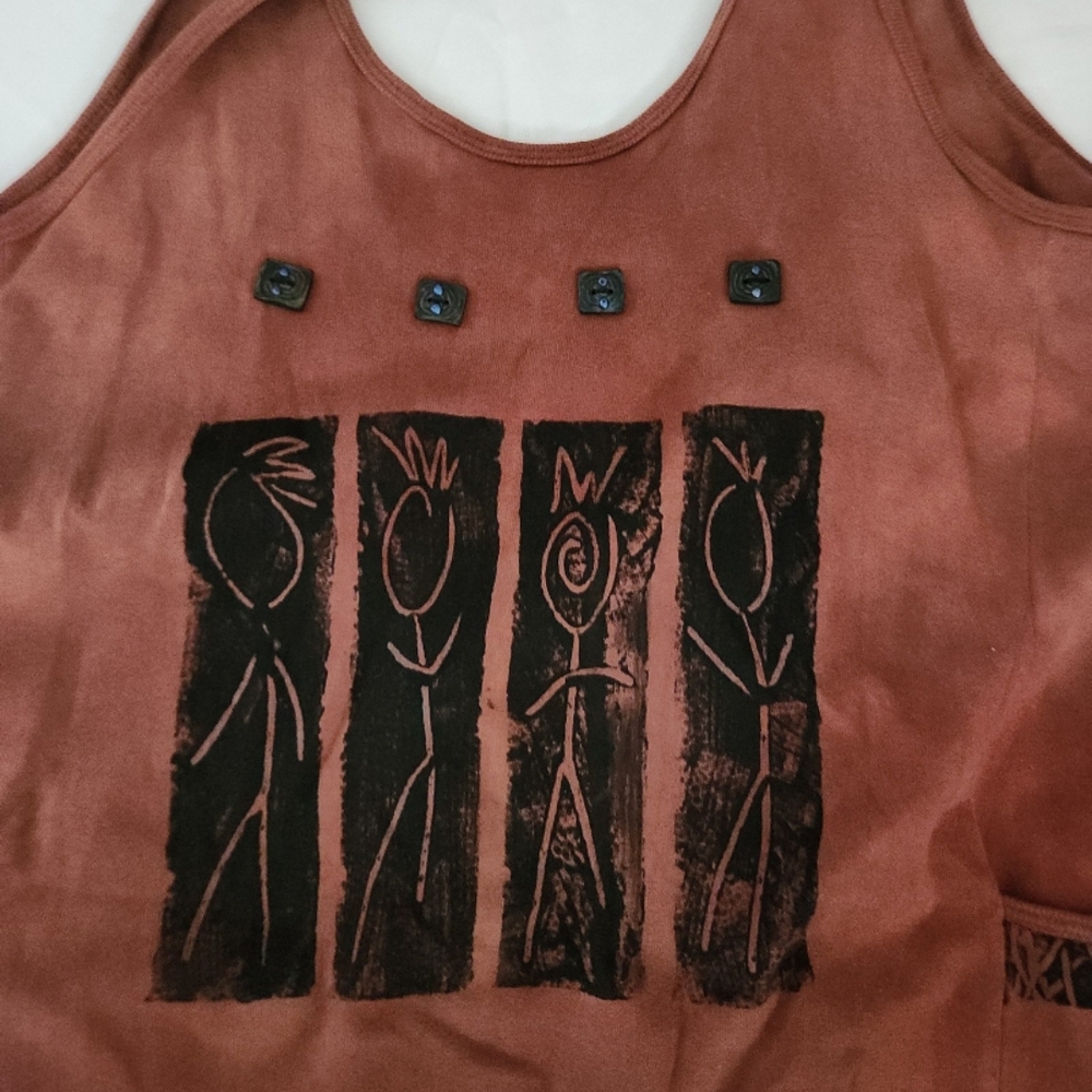 Chic Women's size XL orange vintage dress #KK6 - Picture 2 of 3